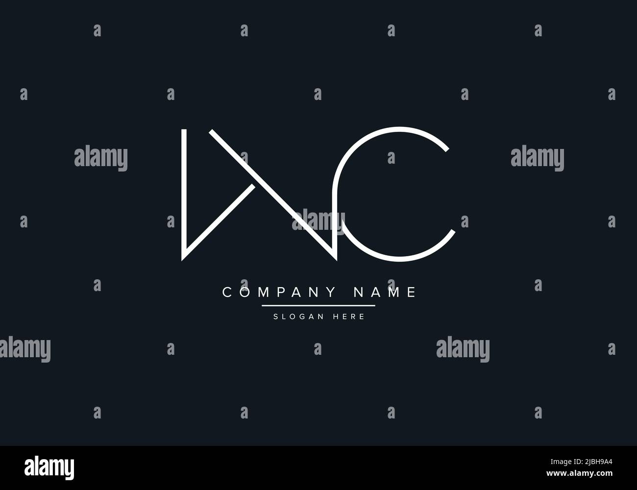 WC abstract letters logo monogram Stock Vector