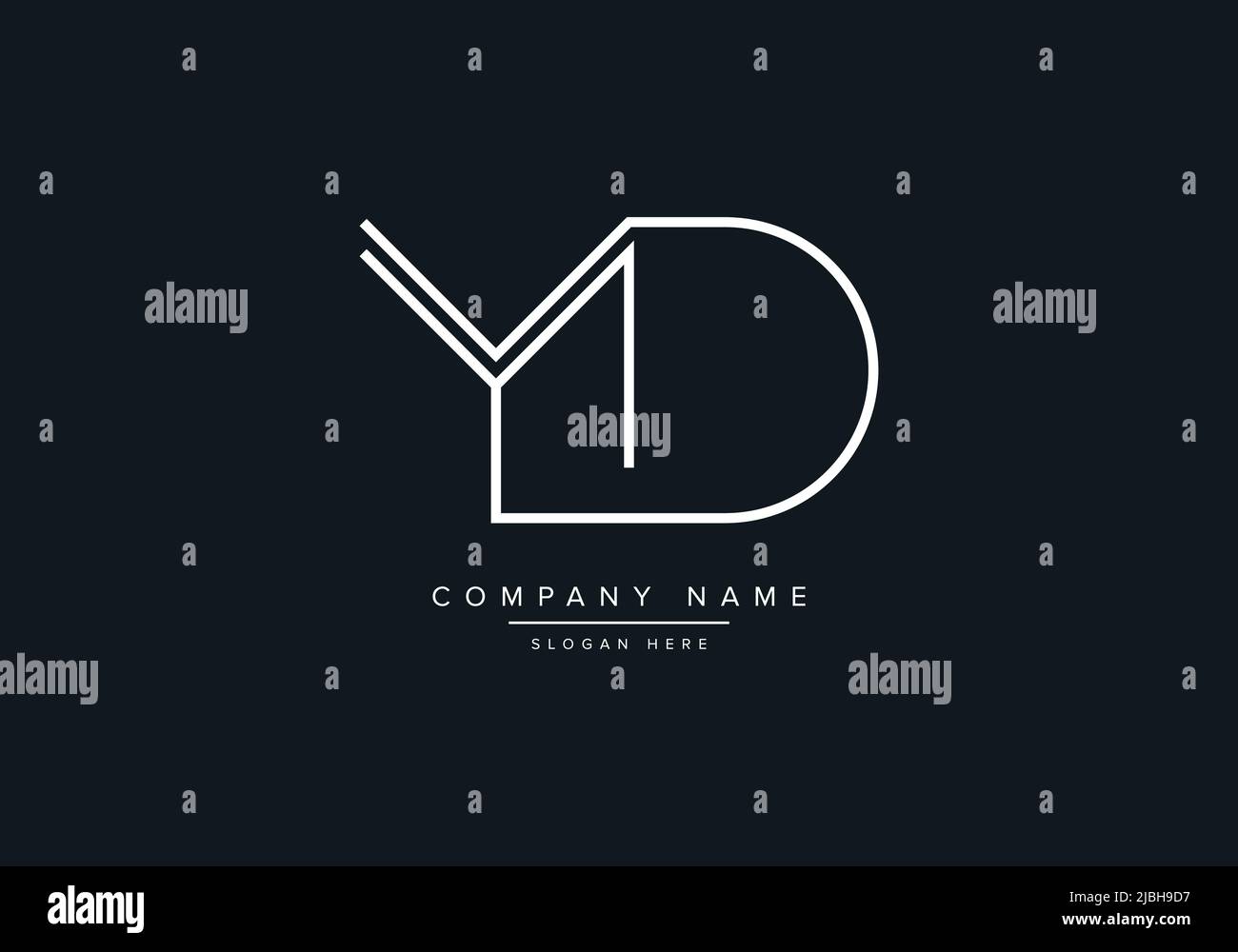 YD abstract letters logo monogram Stock Vector