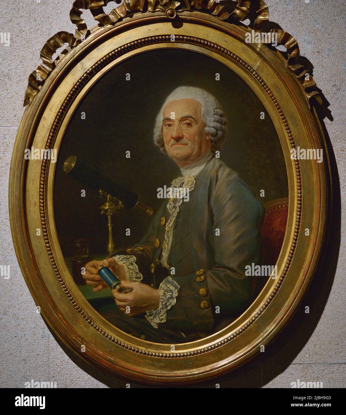 Nicolas-Bernard Lépicié (1735-1784). French painter. The Astronomer, ca. 1777. Oil on canvas. Calouste Gulbenkian Museum. Lisbon, Portugal. Stock Photo