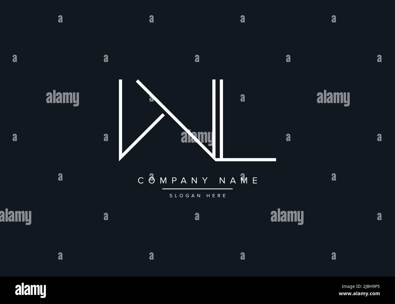 WL abstract letters logo monogram Stock Vector