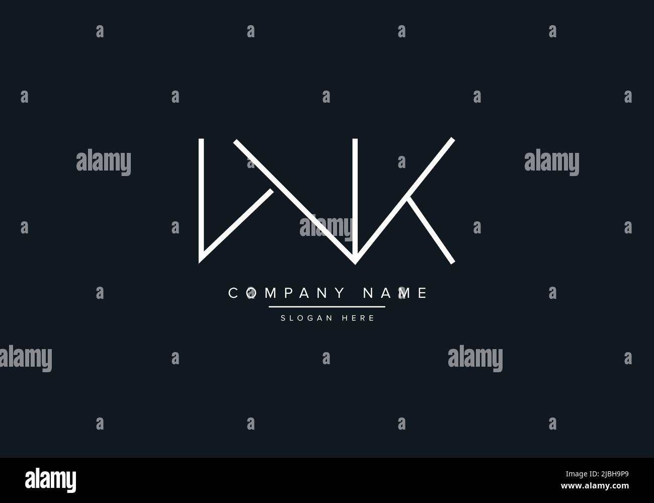 WK abstract letters logo monogram Stock Vector