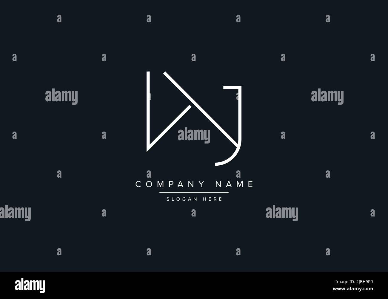 WJ abstract letters logo monogram Stock Vector