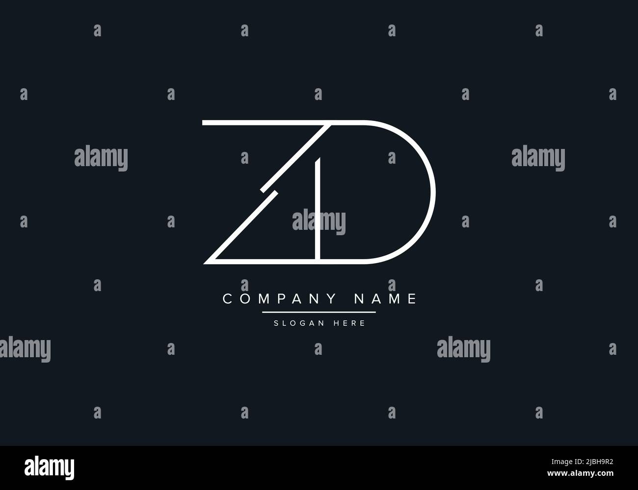 ZD abstract letters logo monogram Stock Vector