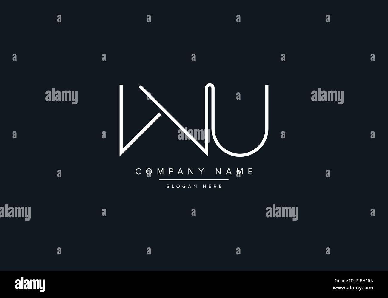 WU abstract letters logo monogram Stock Vector