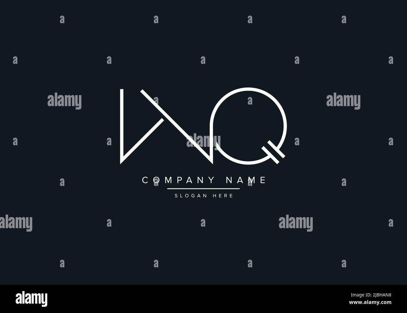 WQ abstract letters logo monogram Stock Vector