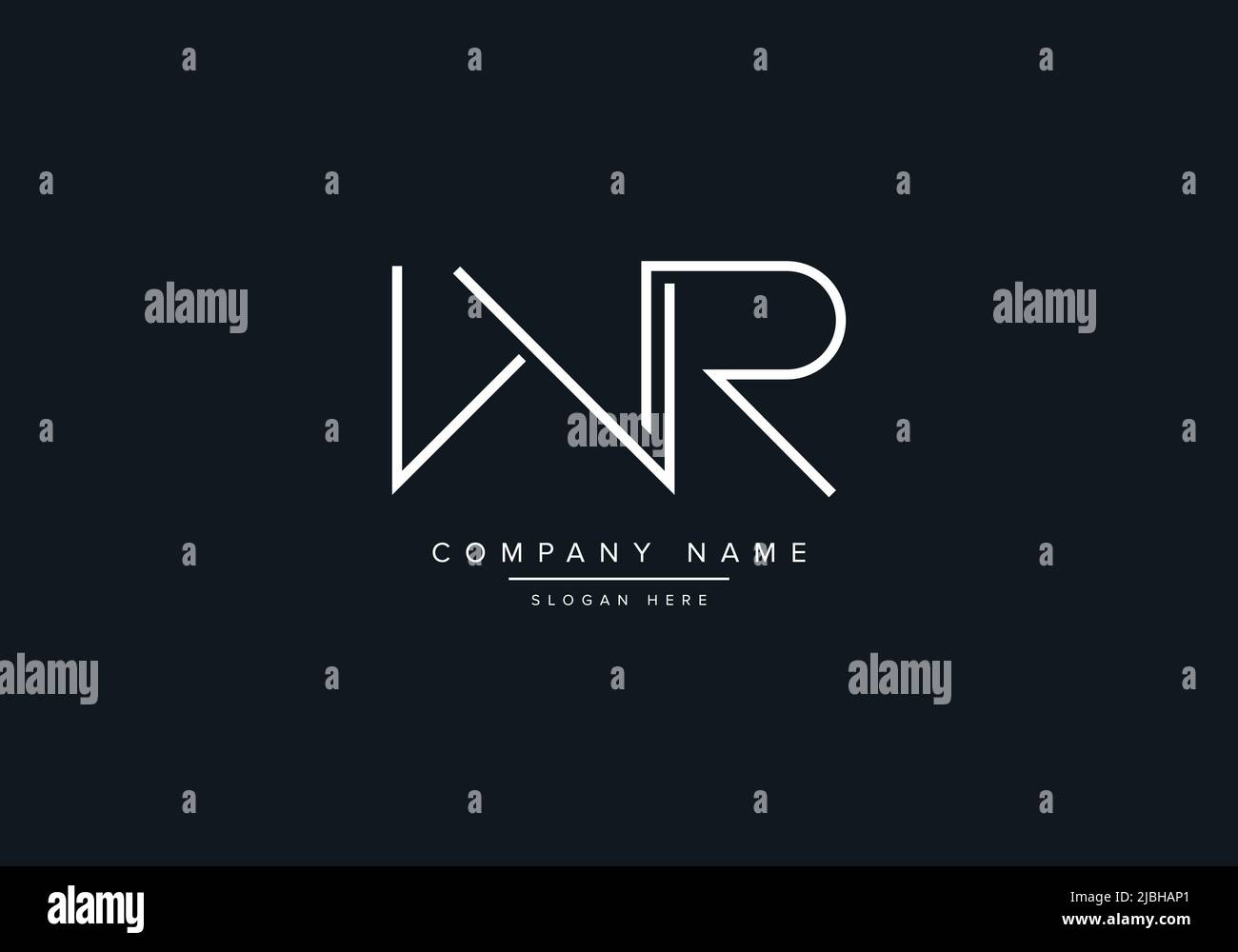 WR abstract letters logo monogram Stock Vector