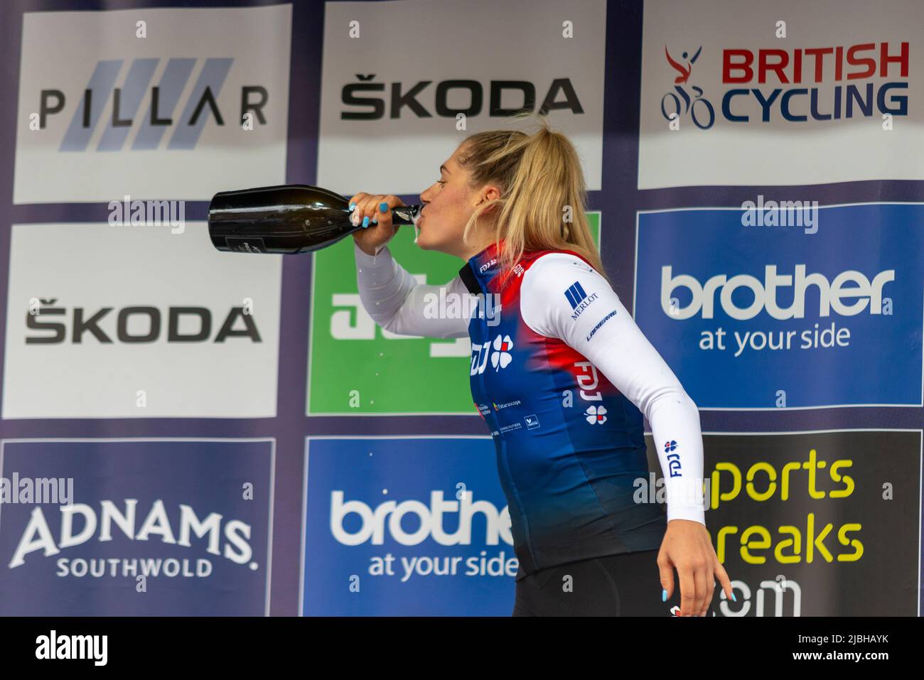 Bury St. Edmunds, Suffolk, UK. 6th Jun, 2022. The UCI Women’s Tour