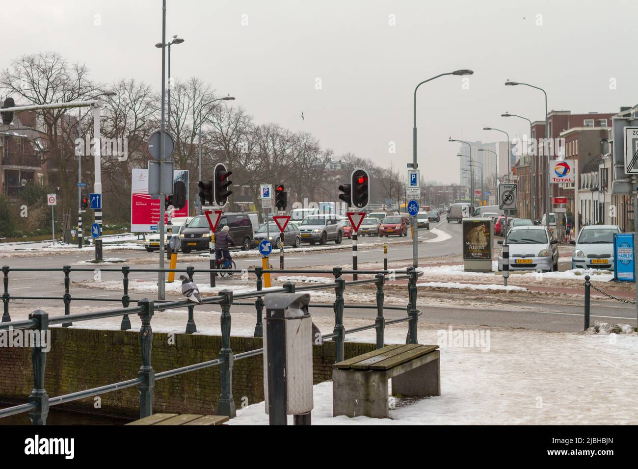 Winter scenery of haarlem city holland stock photo alamy