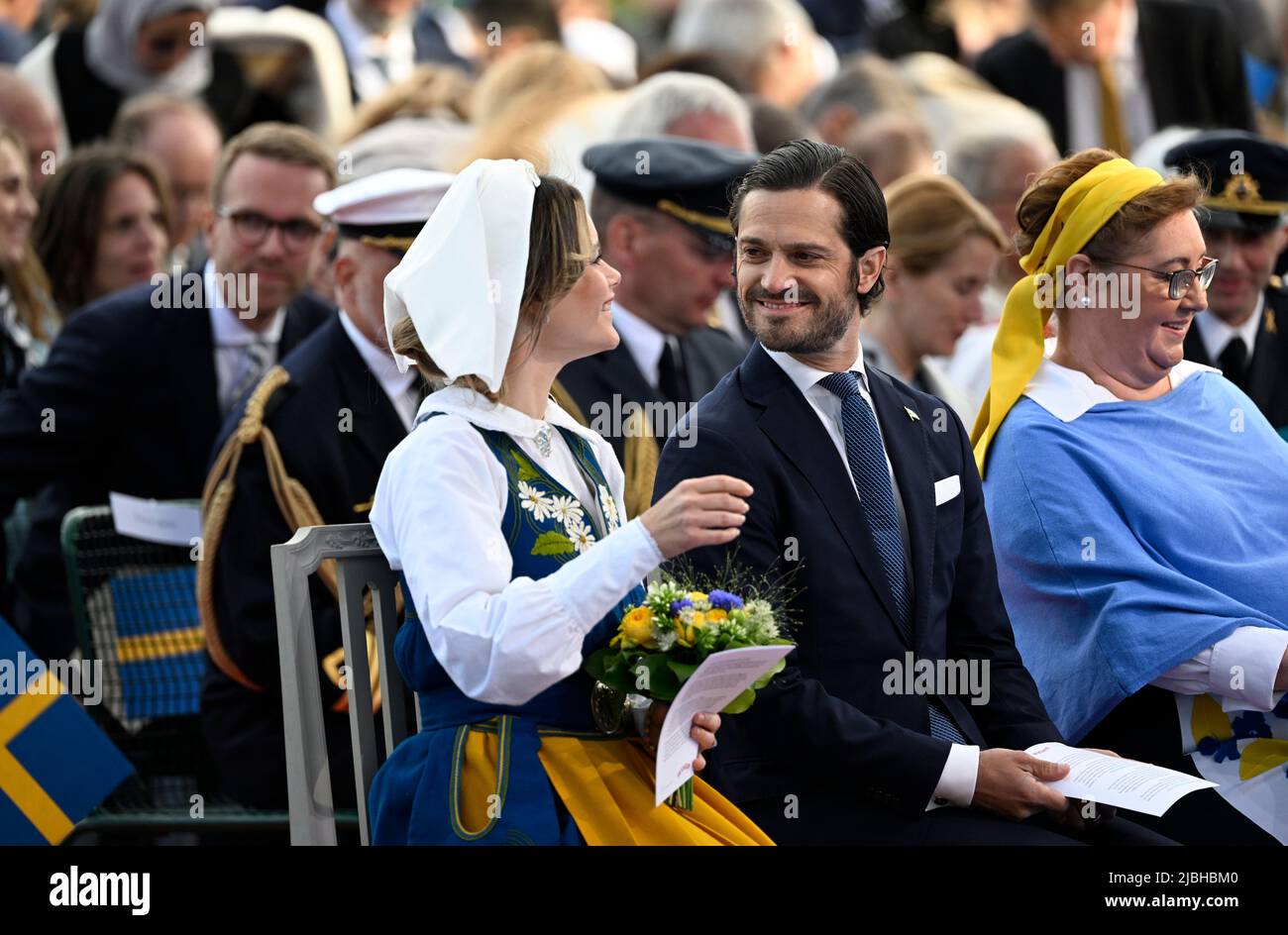 STOCKHOLM 2022-06-06 Prinsessan Sofia och prins Carl Philip under  det traditionsenliga nationaldagsfirandet på Skansen..  Foto Henrik Montgomery / TT Stock Photo