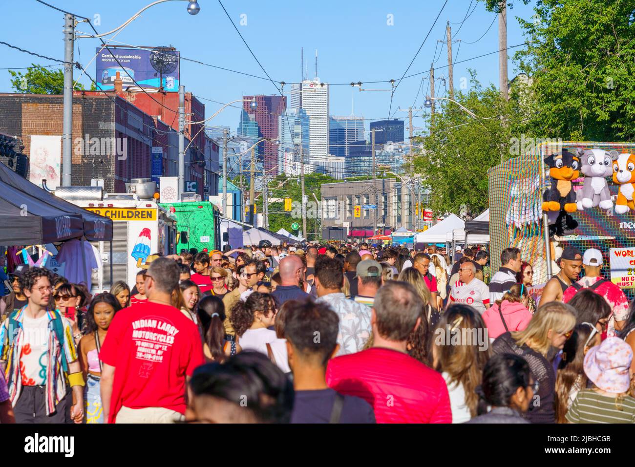 Crowd of people during the Do West Festival. It is the first time the annual event happens after the pandemic. Stock Photo