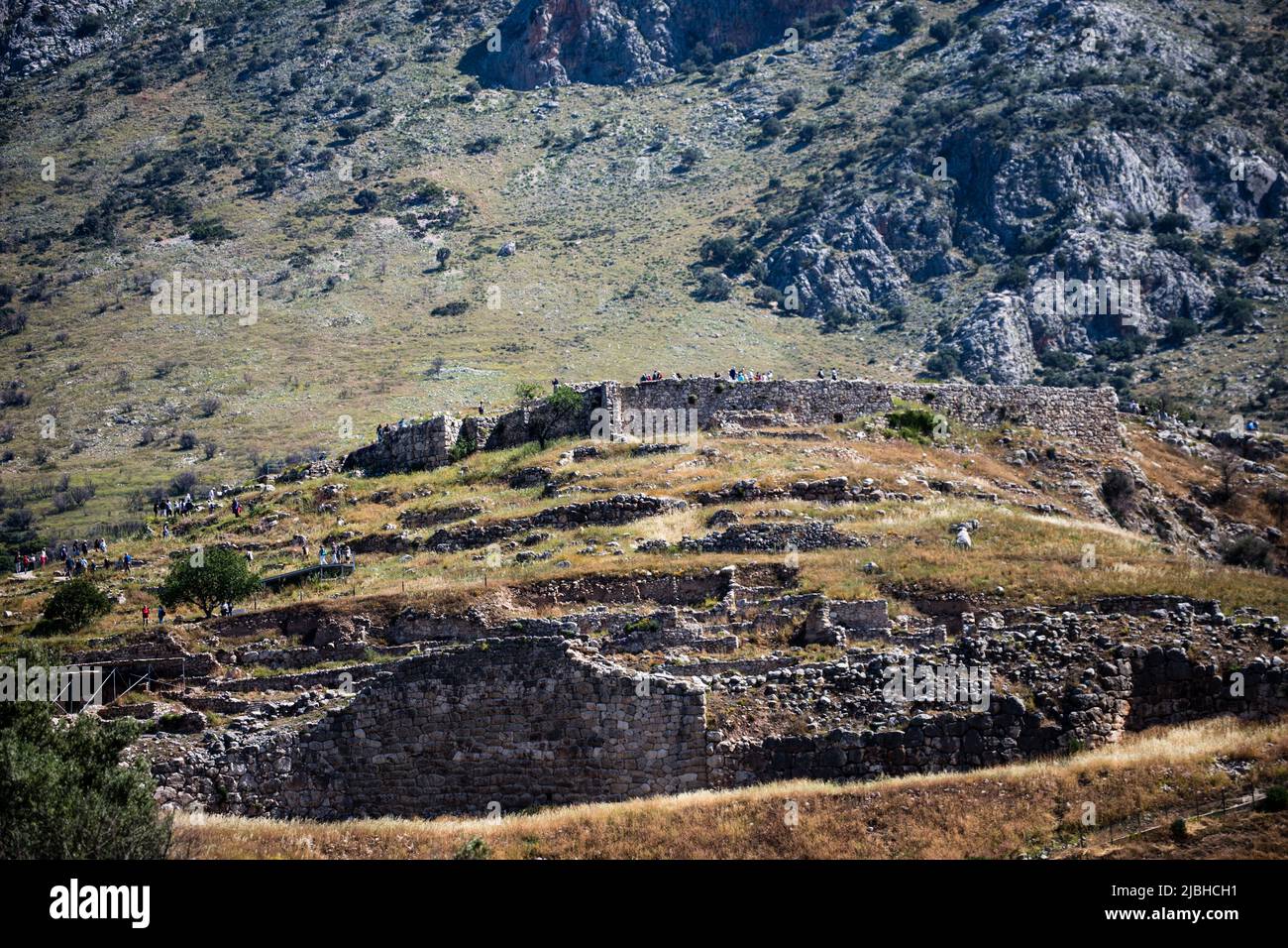 Scenes from historic Greek sites of Epidaurus and Mycenae Stock Photo ...
