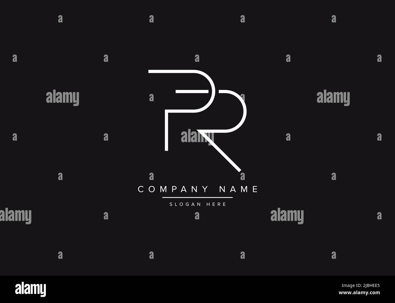 Alphabet letter PR logo design icon art line Stock Vector