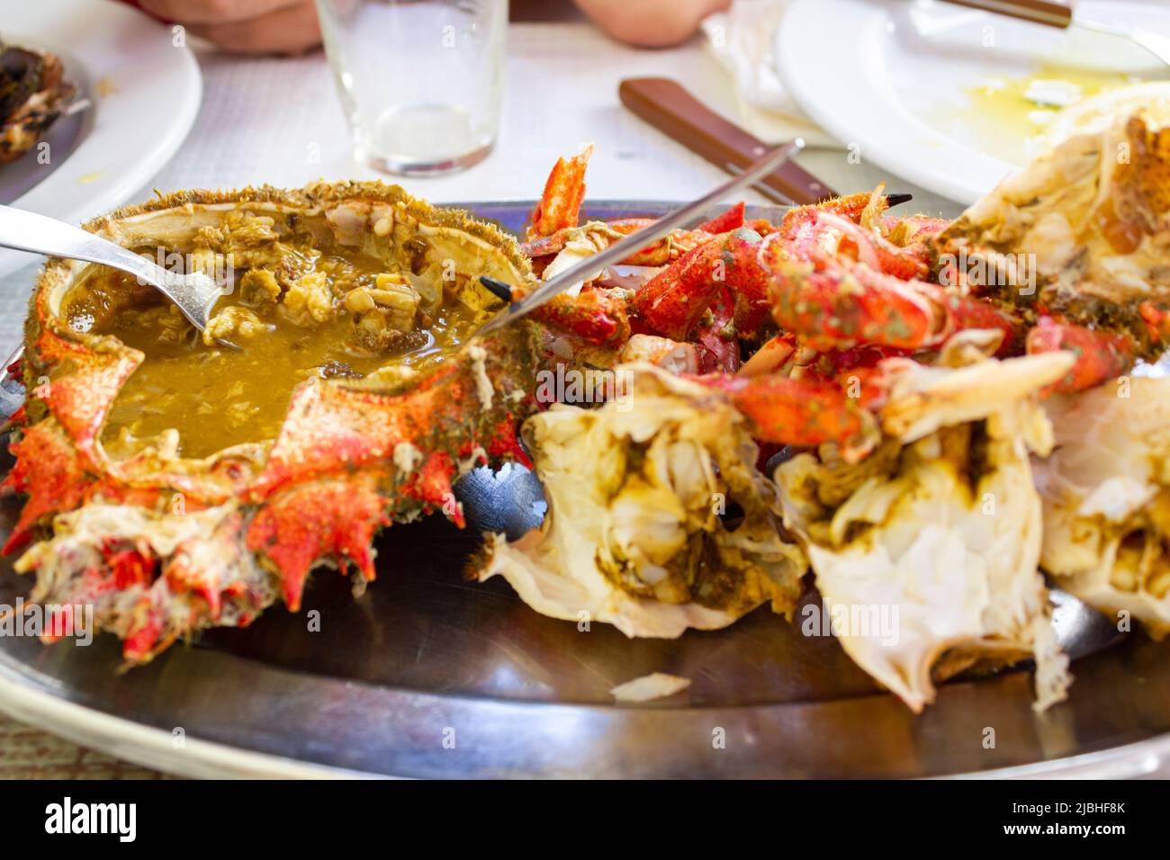 Spider crab ready to eat Stock Photo Alamy