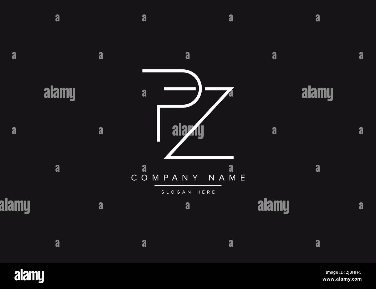 Initial PZ alphabet line art logo design of vector Stock Vector Image ...