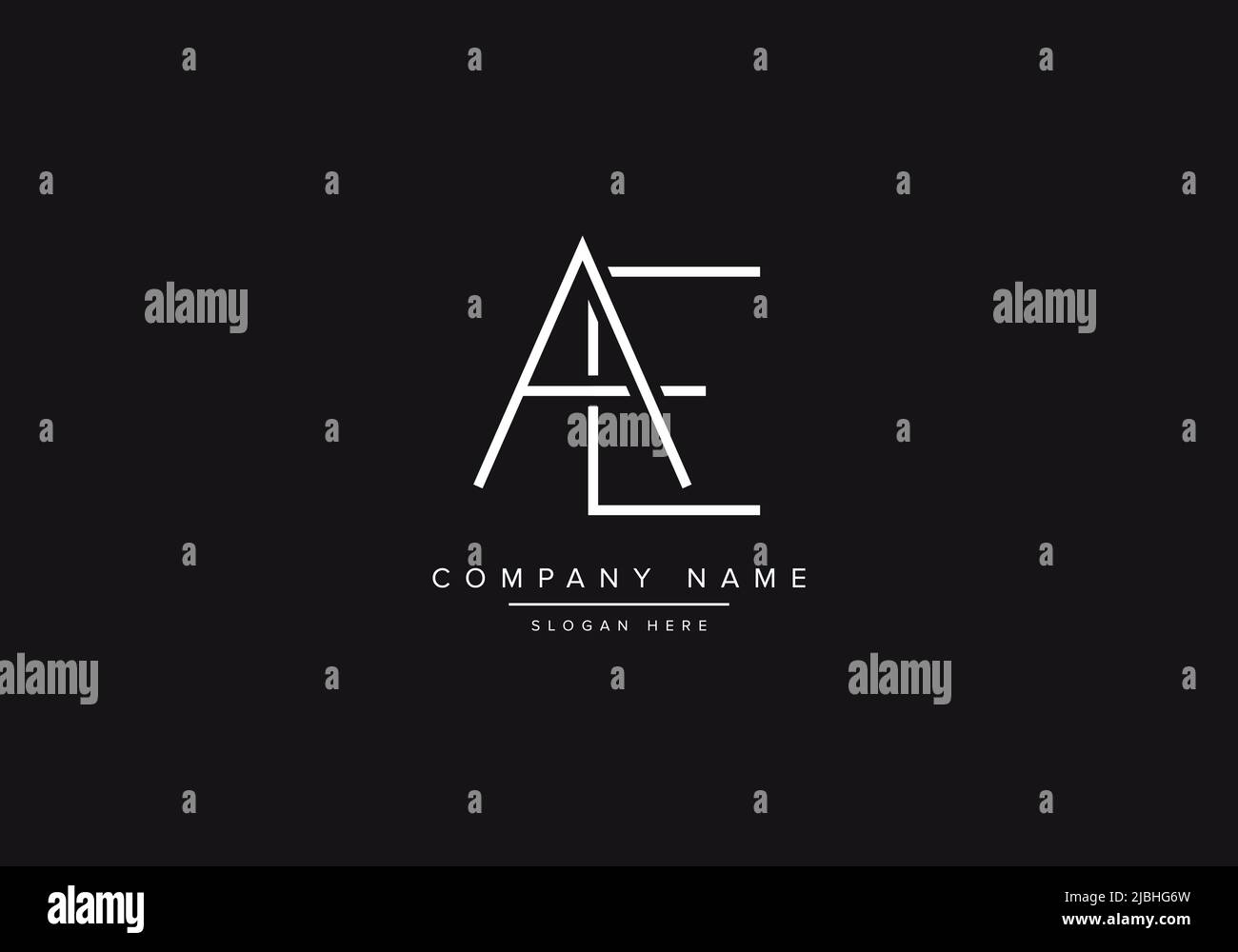 Initial AE alphabet line art logo design of vector Stock Vector