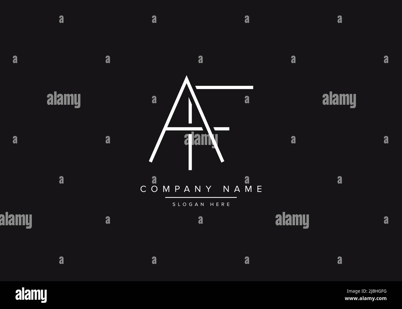 Initial AF alphabet line art logo design of vector Stock Vector Image ...