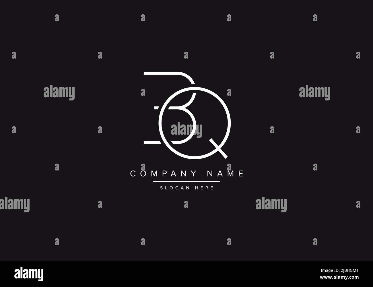 Initial BQ alphabet line art logo design of vector Stock Vector Image ...