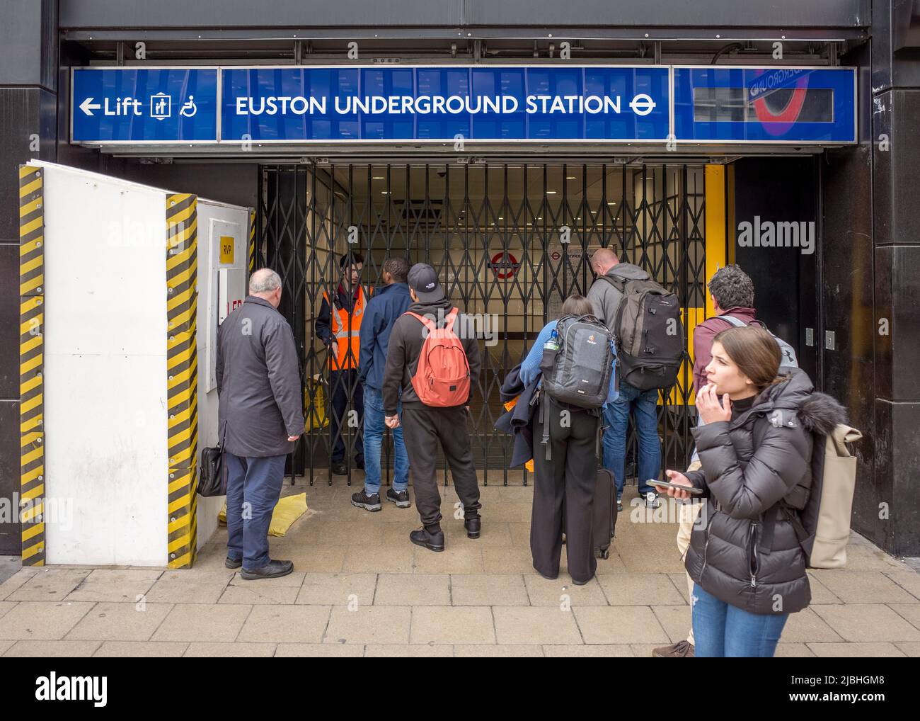 Euston underground station during London Tube strike - 6th of June 2022 Stock Photo