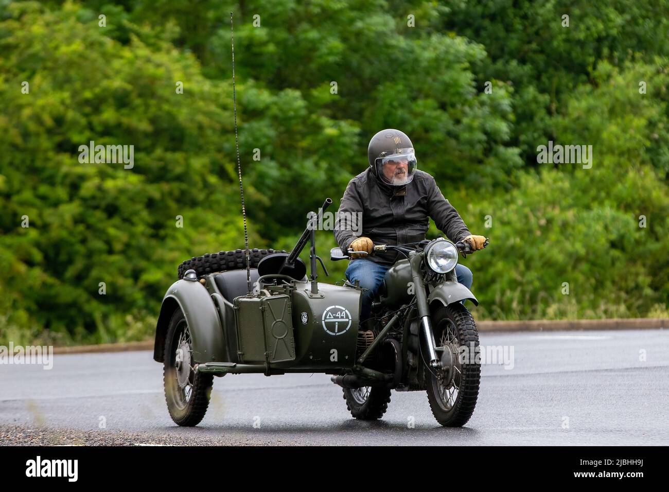 DNEPR K750 a sidecar motorcycle, built in Ukraine Stock Photo