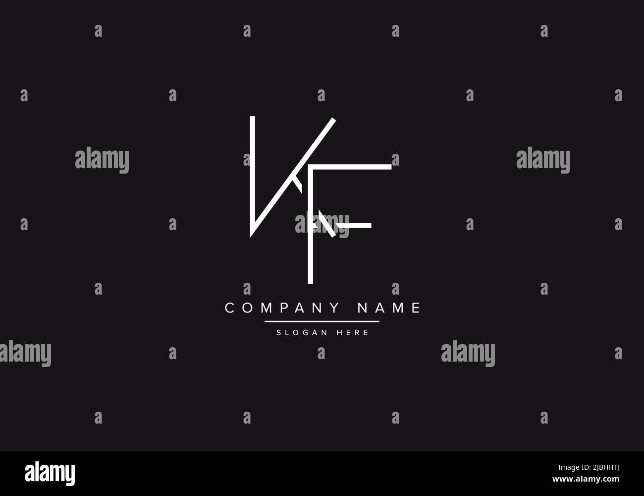 Abstract alphabet letter Logo icon KF Stock Vector