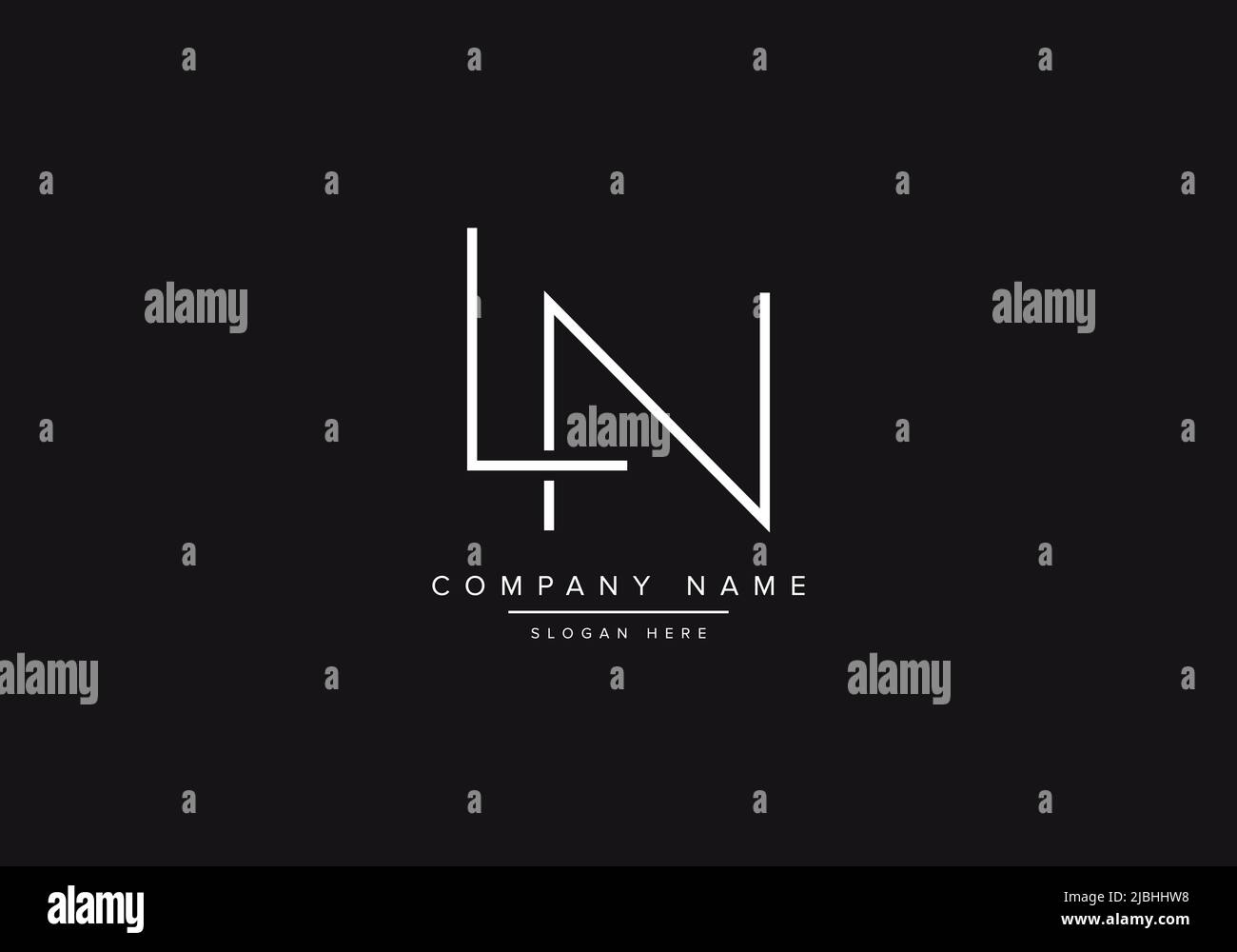 Abstract alphabet letter Logo icon LN Stock Vector