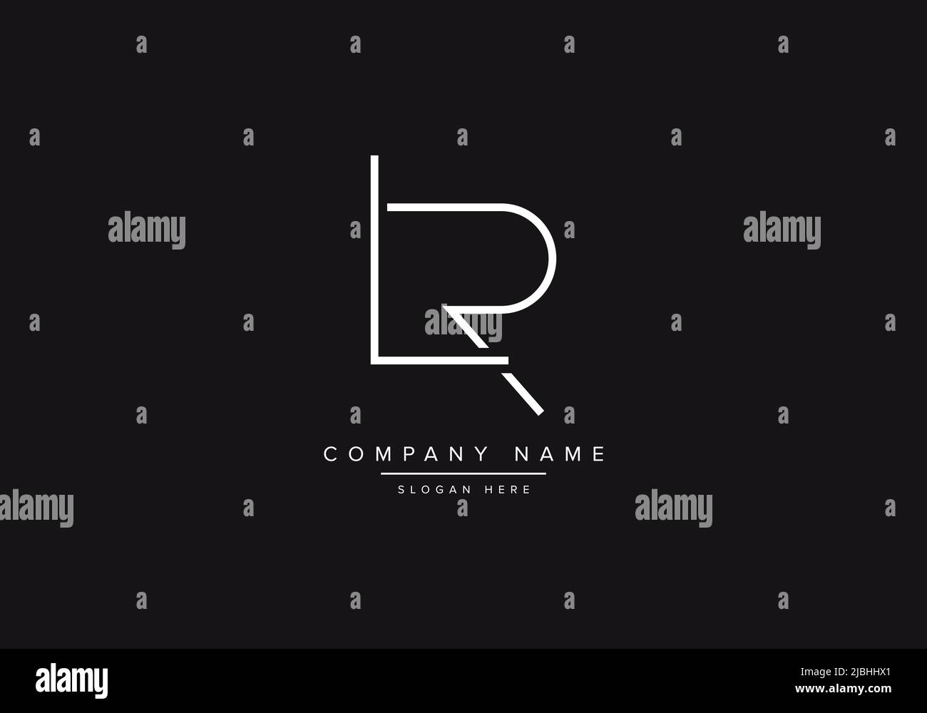 Abstract alphabet letter Logo icon LR Stock Vector