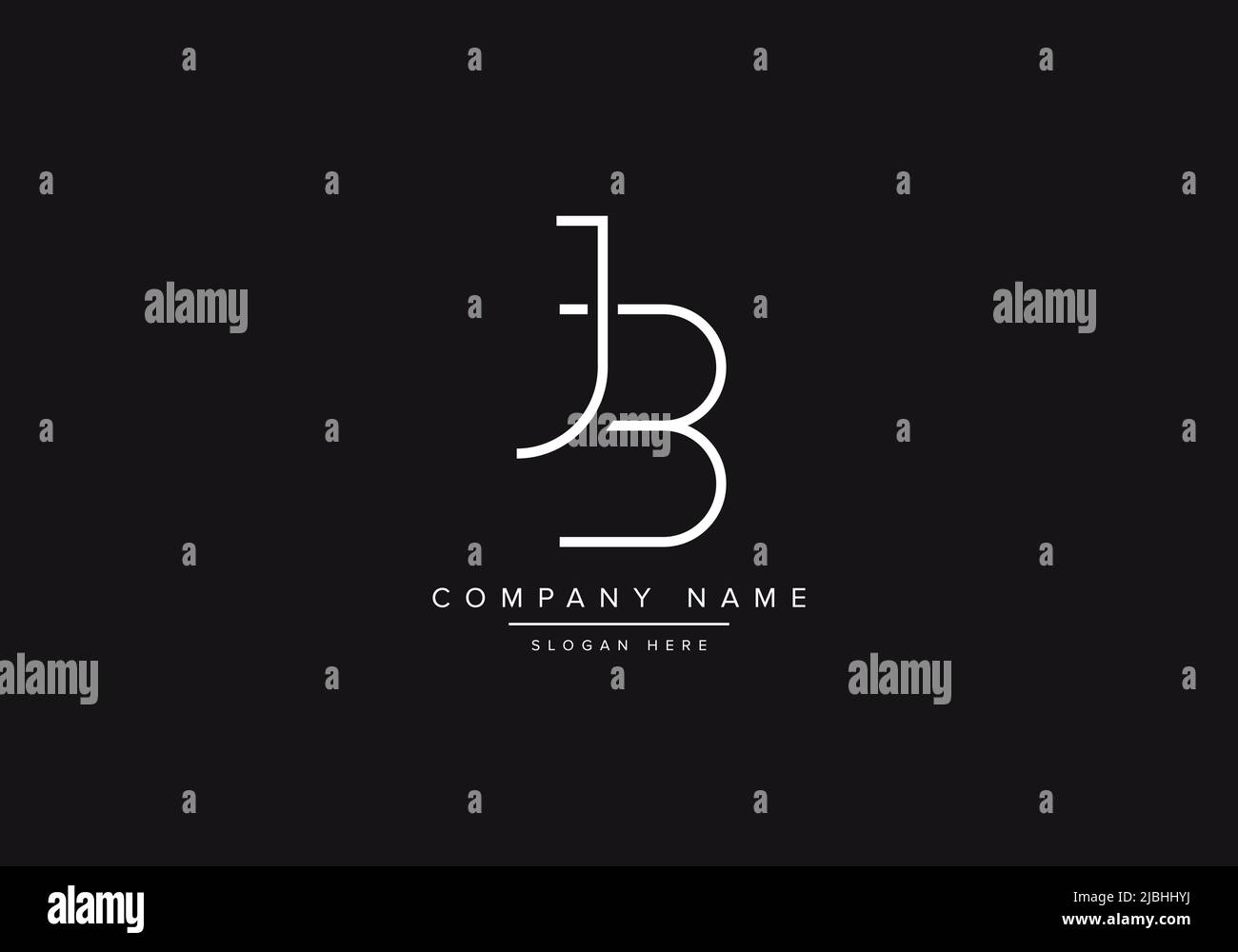 Abstract alphabet letter Logo icon JB Stock Vector