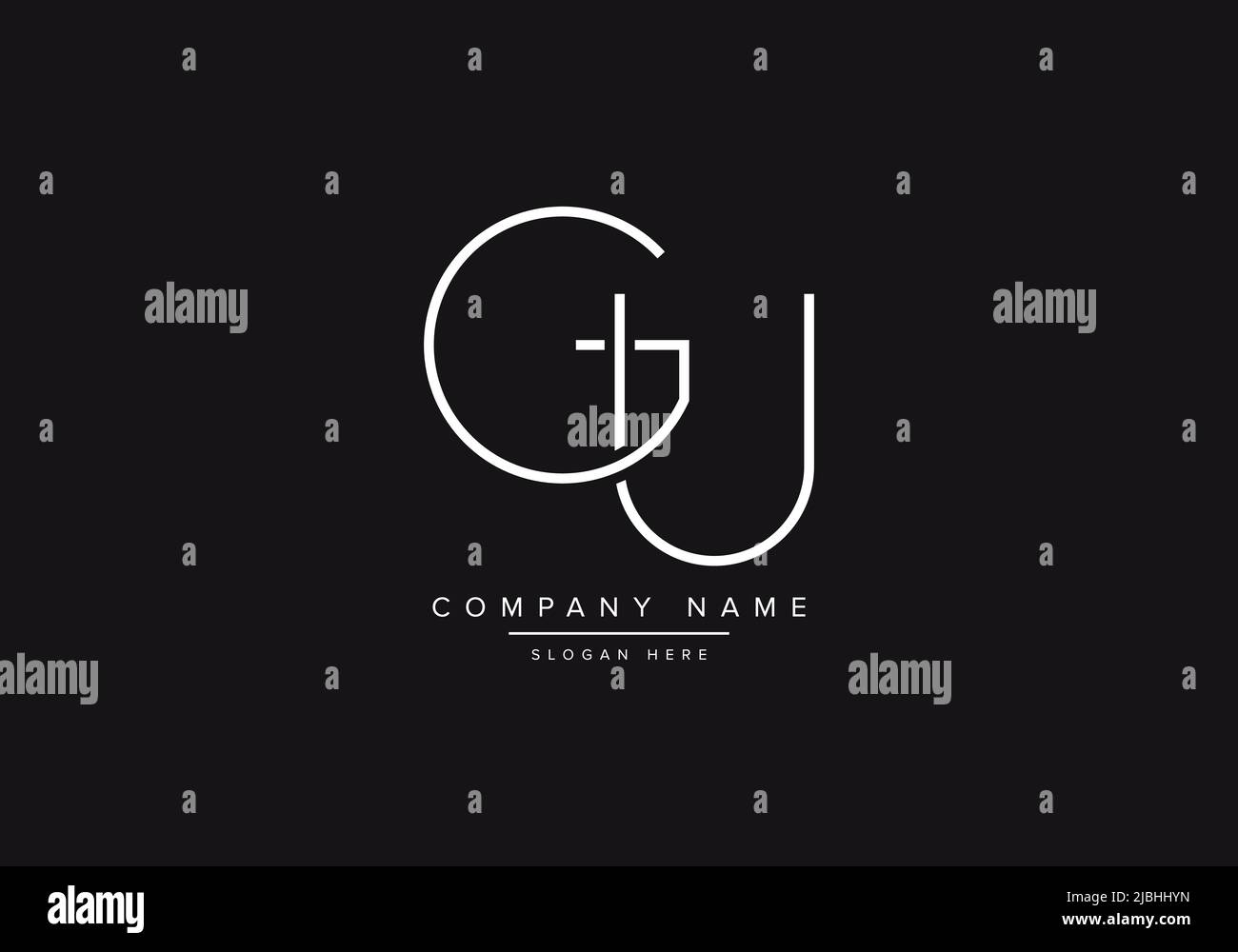Abstract alphabet letter Logo icon GU Stock Vector Image & Art - Alamy