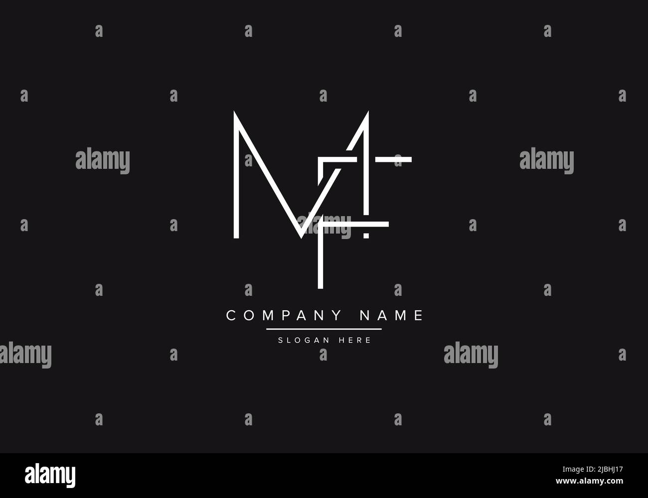 Abstract alphabet letter Logo icon MF Stock Vector