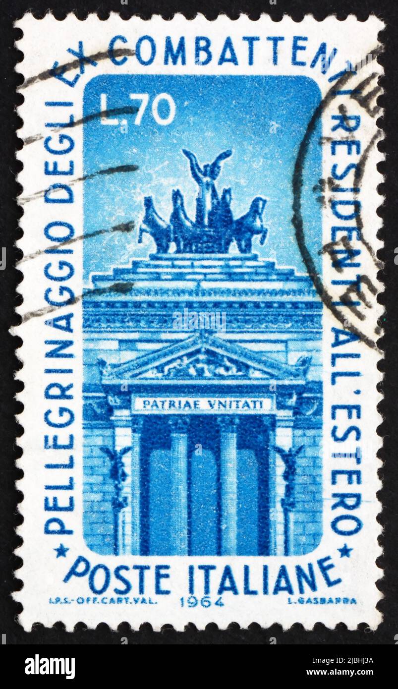 ITALY - CIRCA 1964: a stamp printed in the Italy shows Left Arch of ...