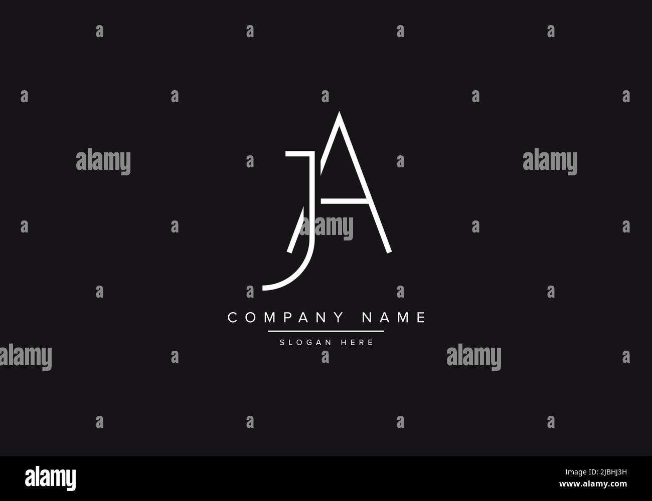 Abstract alphabet letter Logo icon JA Stock Vector
