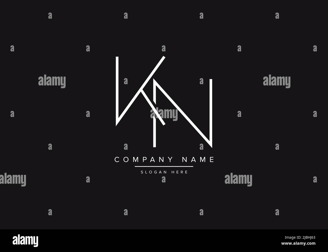 Abstract alphabet letter Logo icon KN Stock Vector