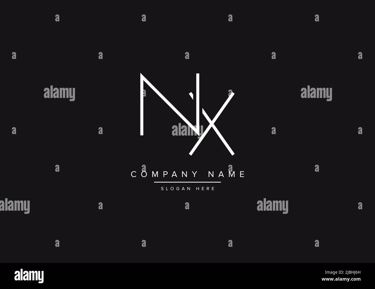 Initials alphabet letters NX monogram logo Stock Vector