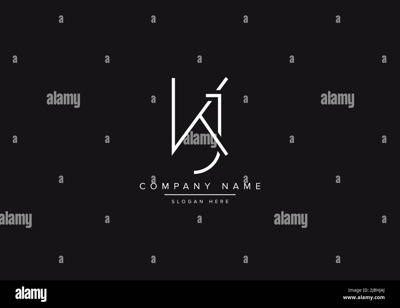Initials alphabet letters KJ monogram logo Stock Vector