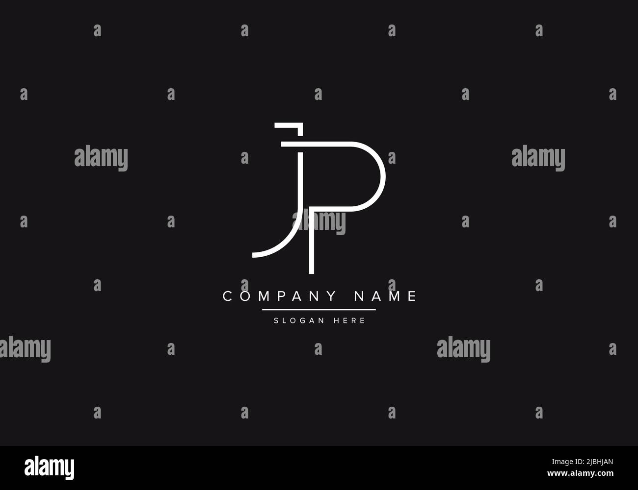 Initials alphabet letters JP monogram logo Stock Vector