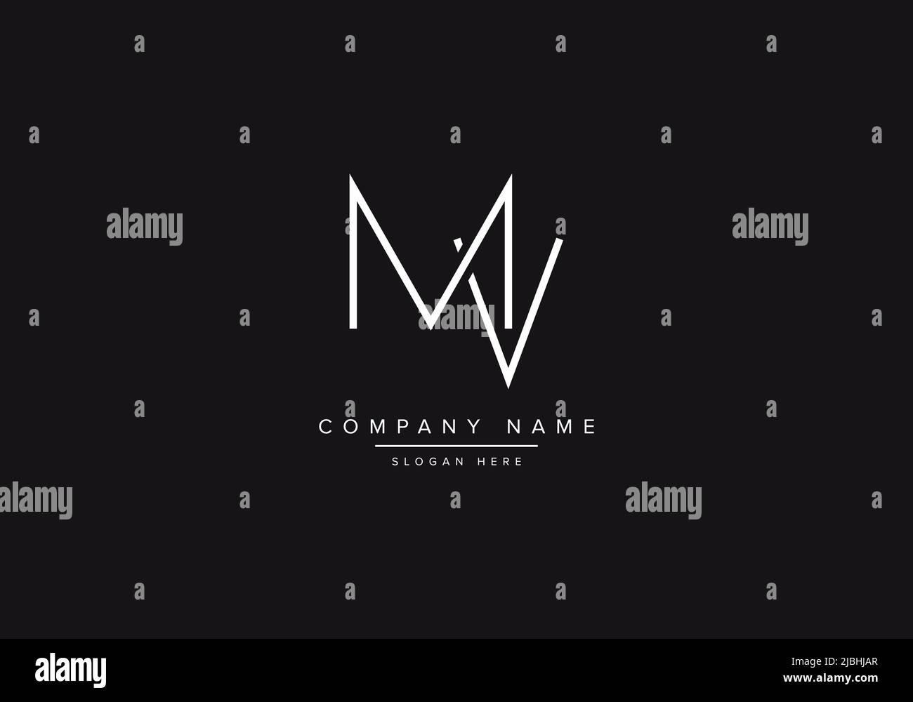 Initials alphabet letters MV monogram logo Stock Vector