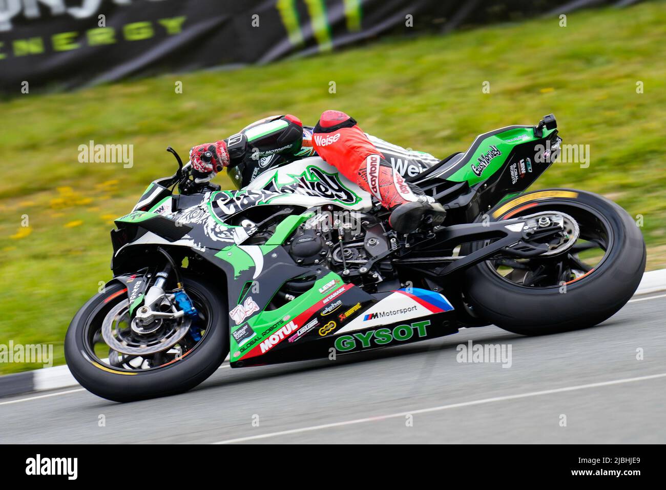 Douglas, Isle Of Man. 19th Jan, 2022. Peter Hickman (1000 BMW) representing the Gas Monkey Garage by FHO Racing team on his way to winning the RL360 Superstock TT Race at the Isle of Man, Douglas, Isle of Man on the 6 June 2022. Photo by David Horn/PRiME Media Images Credit: PRiME Media Images/Alamy Live News Stock Photo