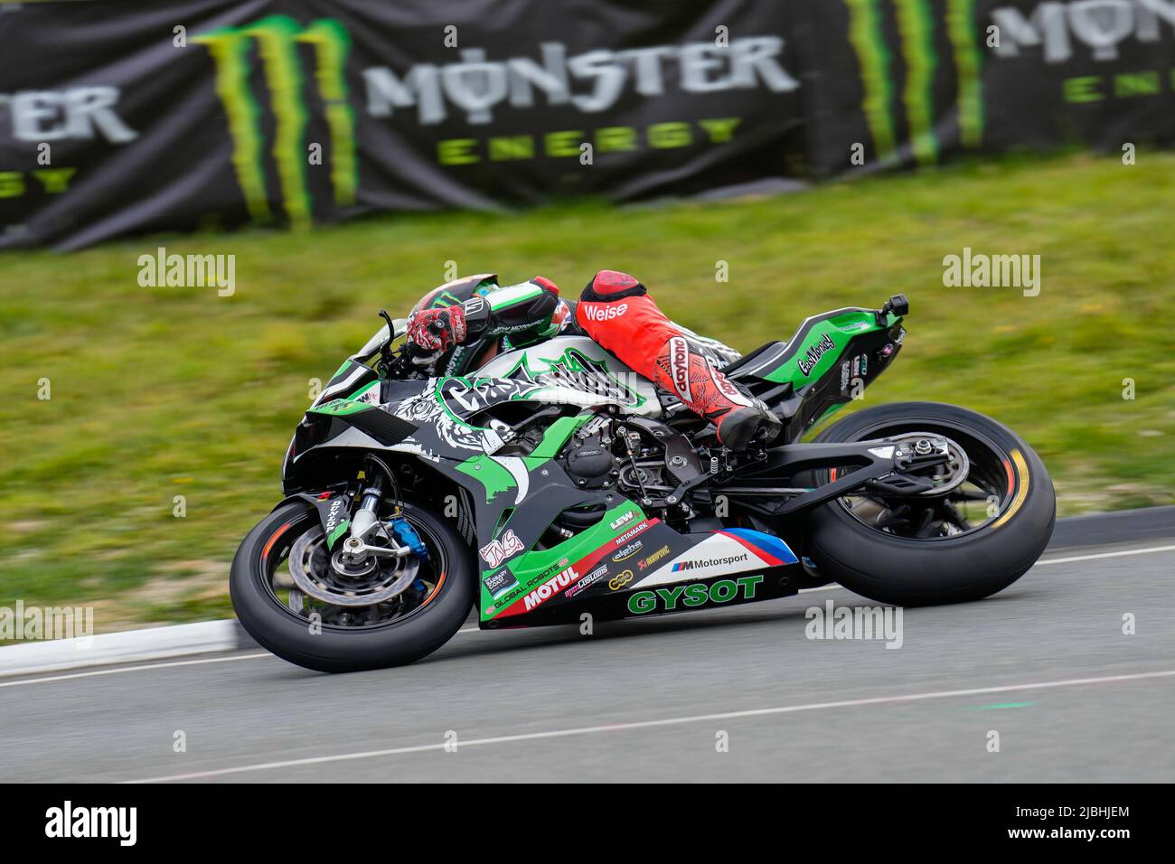 Douglas, Isle Of Man. 19th Jan, 2022. Peter Hickman (1000 BMW) representing the Gas Monkey Garage by FHO Racing team on his way to winning the RL360 Superstock TT Race at the Isle of Man, Douglas, Isle of Man on the 6 June 2022. Photo by David Horn/PRiME Media Images Credit: PRiME Media Images/Alamy Live News Stock Photo