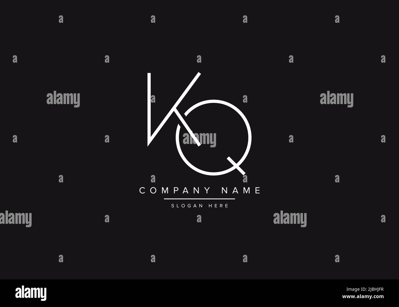 Initials alphabet letters KQ monogram logo Stock Vector