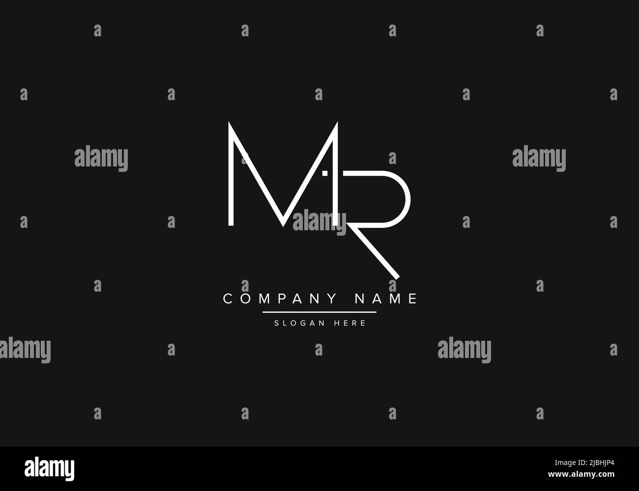 Alphabet letter icon logo MR or RM Stock Vector