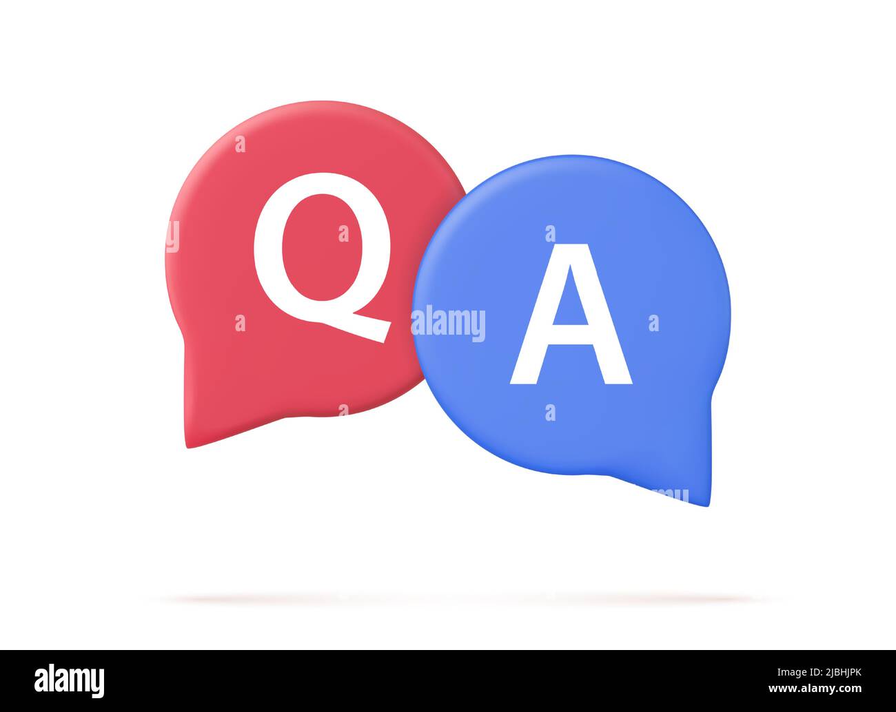 3d Speech bubble with q and a letters, Stock Vector