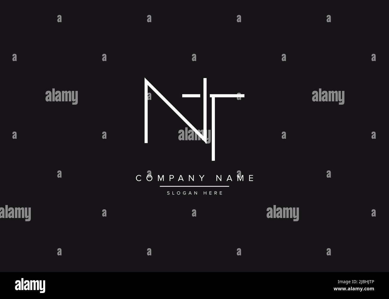 Alphabet letter icon logo NT or TN Stock Vector