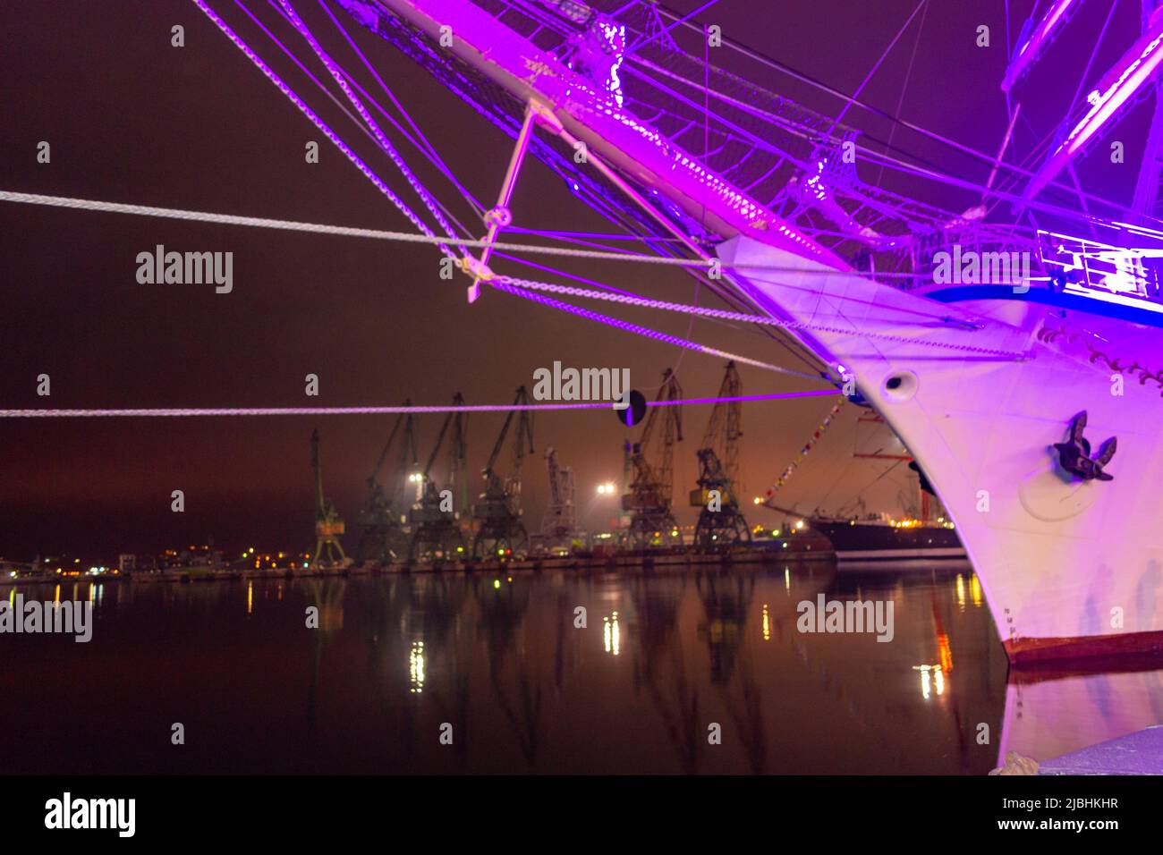 Spectacular illuminated sailing ships of Tall ships Regatta 2014