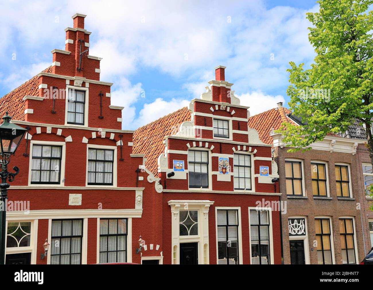 Historical houses in Akmaar. The Netherlands, Europe. Stock Photo