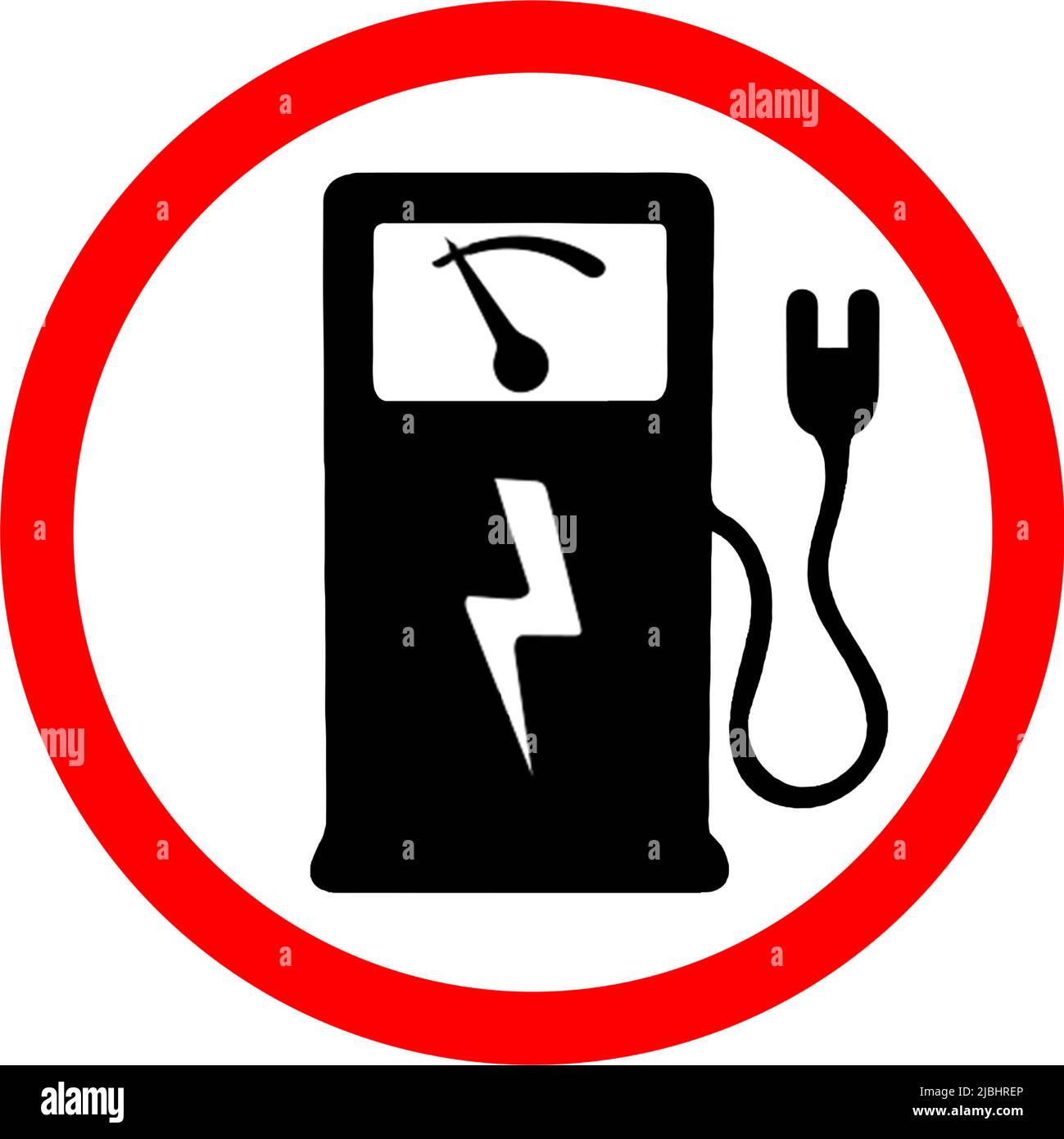 e car, electric car allowed charging station Road signs Stock Vector