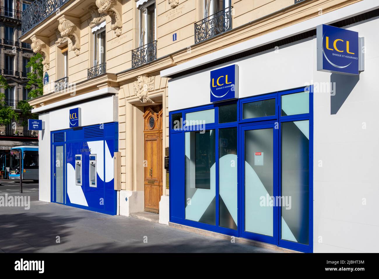 Exterior view of a branch of the French bank LCL (Le Credit Lyonnais in Paris, France Stock Photo
