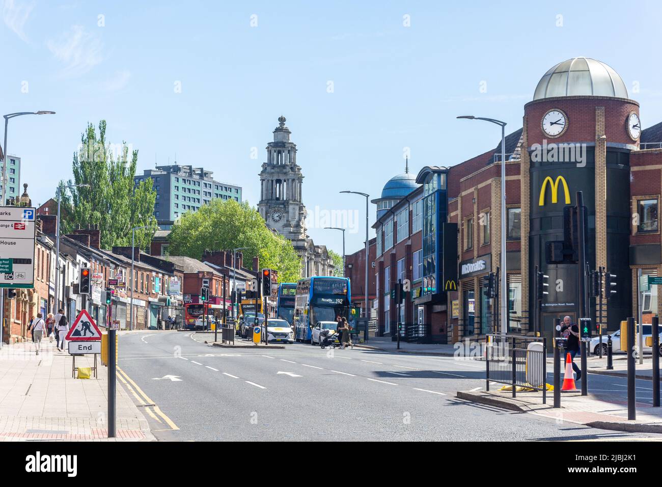 Stockport Town Hall from Wellington Road South, Stockport, Greater Manchester, England, United Kingdom Stock Photo