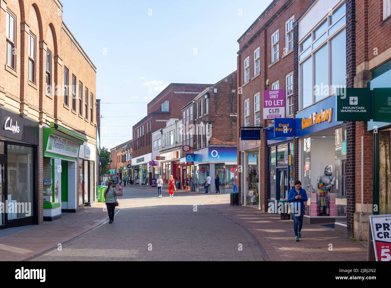 Main shopping street, Mill Street, Macclesfield, Cheshire, England, United Kingdom Stock Photo