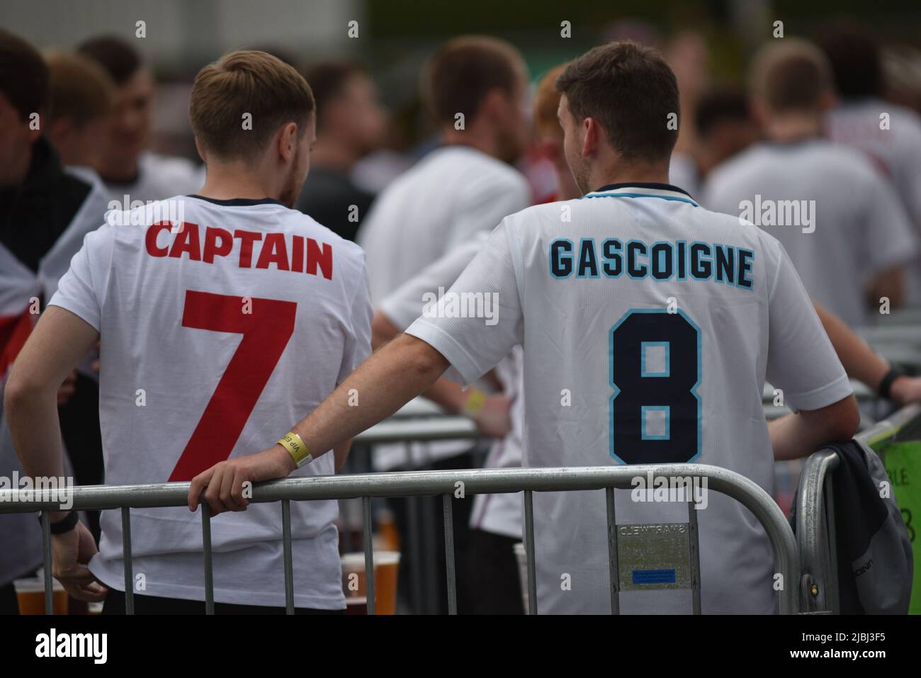Supporters at the 4TheFans Fanzone in Manchester watch the Euro 2020
