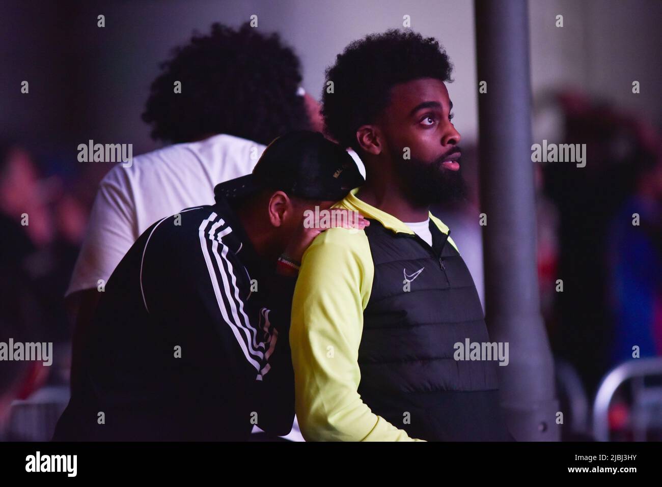Supporters at the 4TheFans Fanzone in Manchester watch the Euro 2020